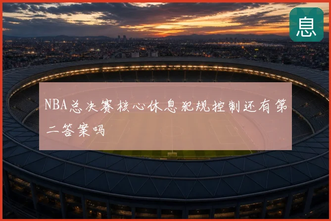 NBA总决赛核心休息犯规控制还有第二答案吗